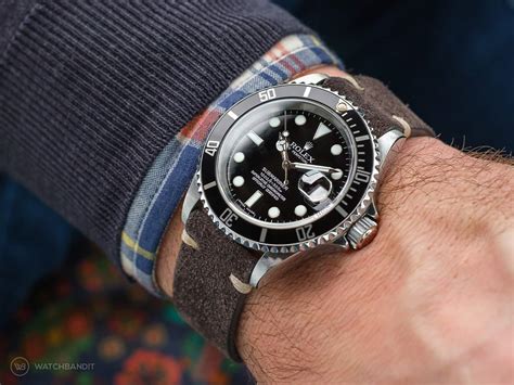 rolex submariner leren band|best straps for Rolex Submariner.